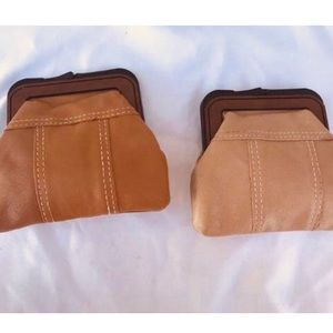 Vintage Genuine Leather Coin Kisslock Pouches
